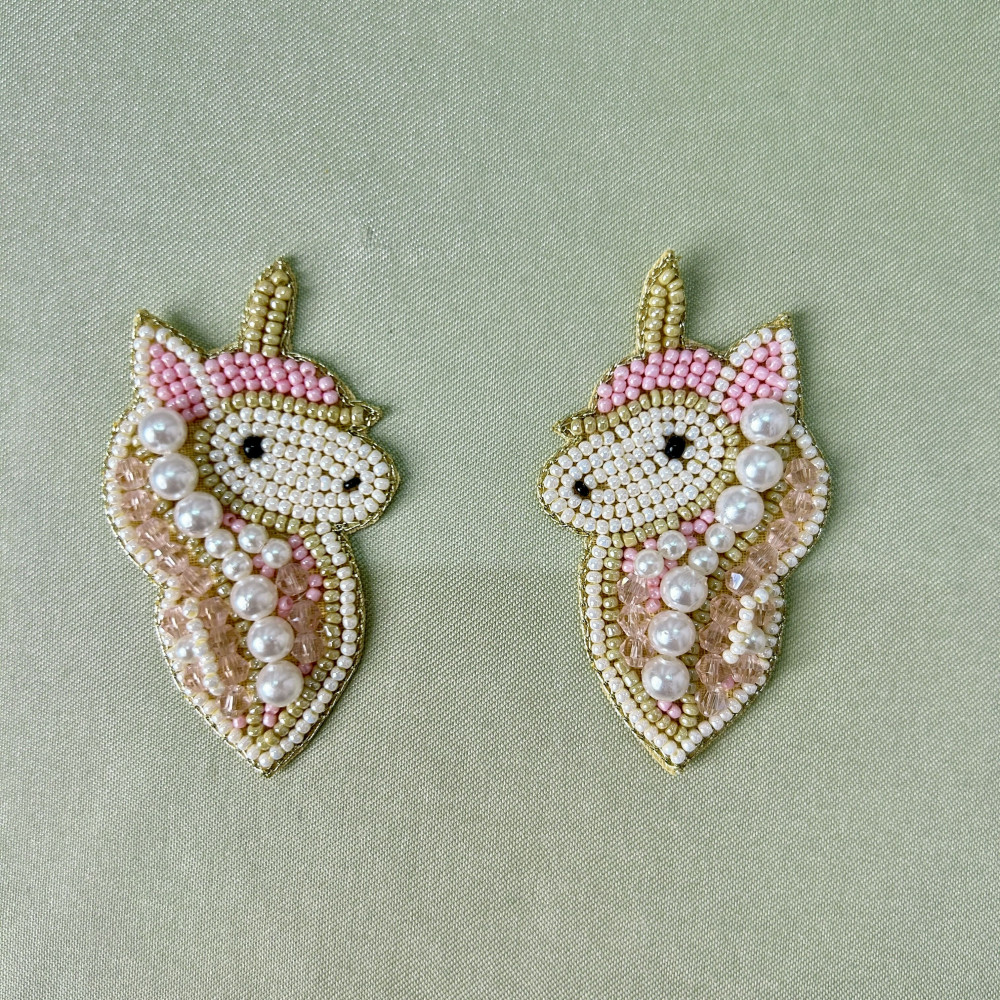 Image of Unicorn Hand-Embroidered Beadwork Patch (Pack of 6 pcs)