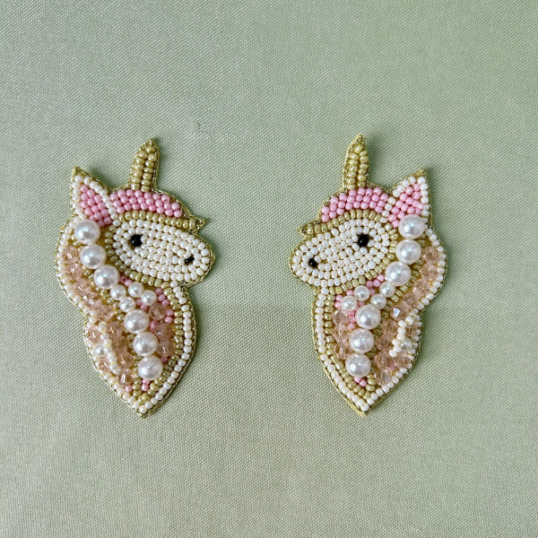 Unicorn Hand-Embroidered Beadwork Patch (Pack of 6 pcs)