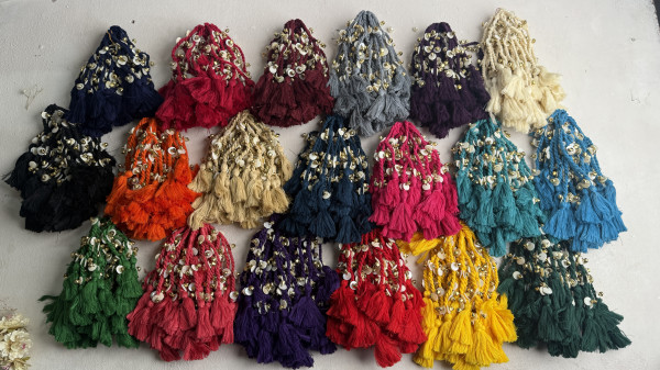 Festive Decorative Cotton Tassels – 19 Colours | Pack of 12