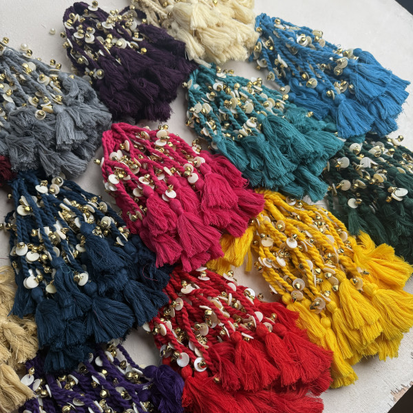 Festive Decorative Cotton Tassels – 19 Colours | Pack of 12