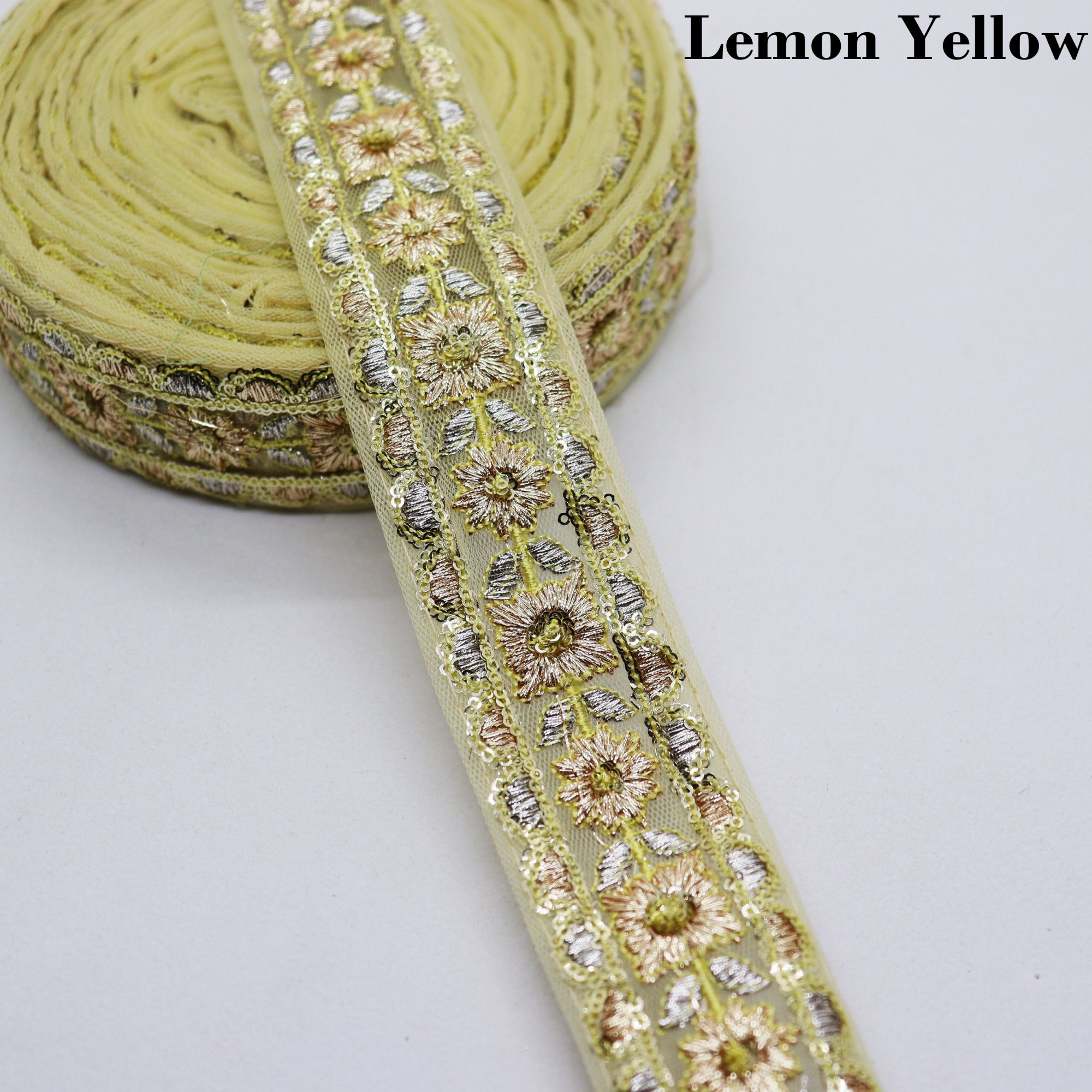 9 Yards Bling Golden Silver Thread Embroidered Crafting Organza Fabric Pastel Lace Border Embellishment For Wedding 9 Yards Bling Golden Silver Thread Embroidered Crafting Organza Fabric Pastel Lace Border Embellishment For Wedding