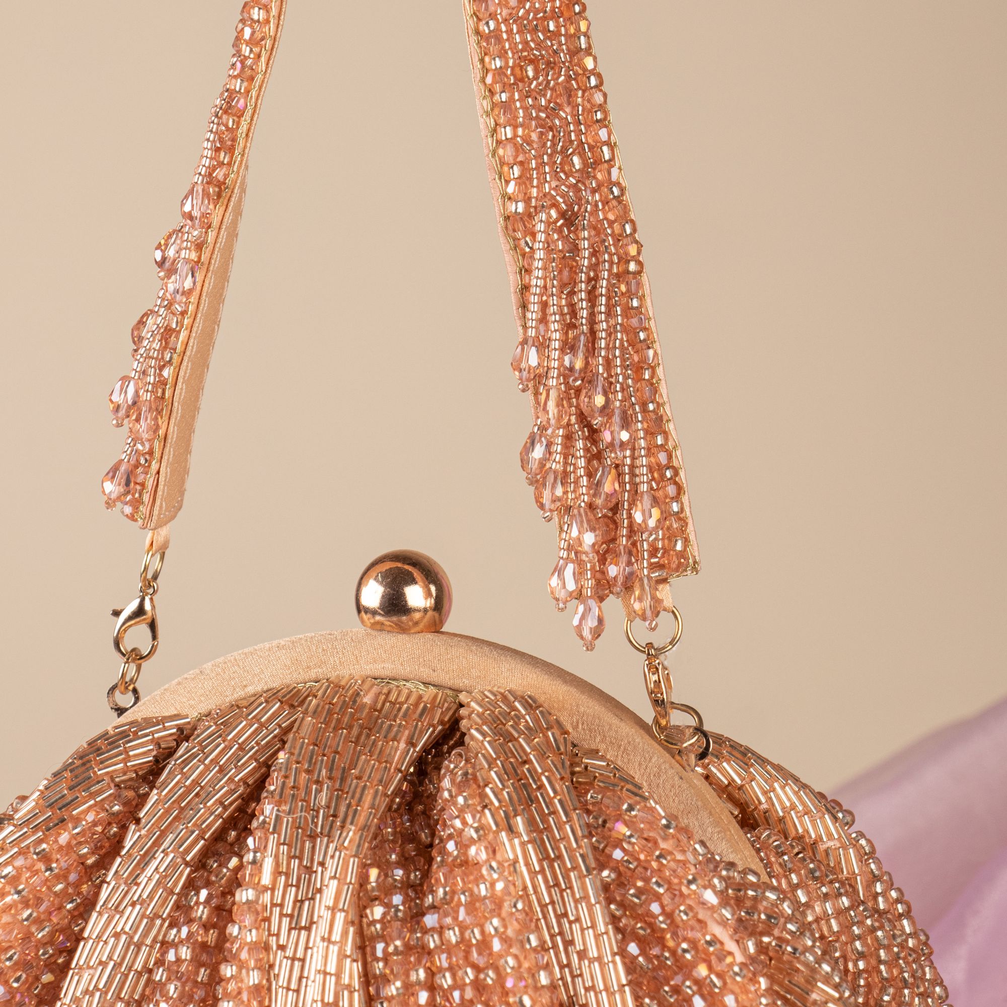 Bs Rose Gold Stonetube Soft Pouch Ovel Shape beautifully