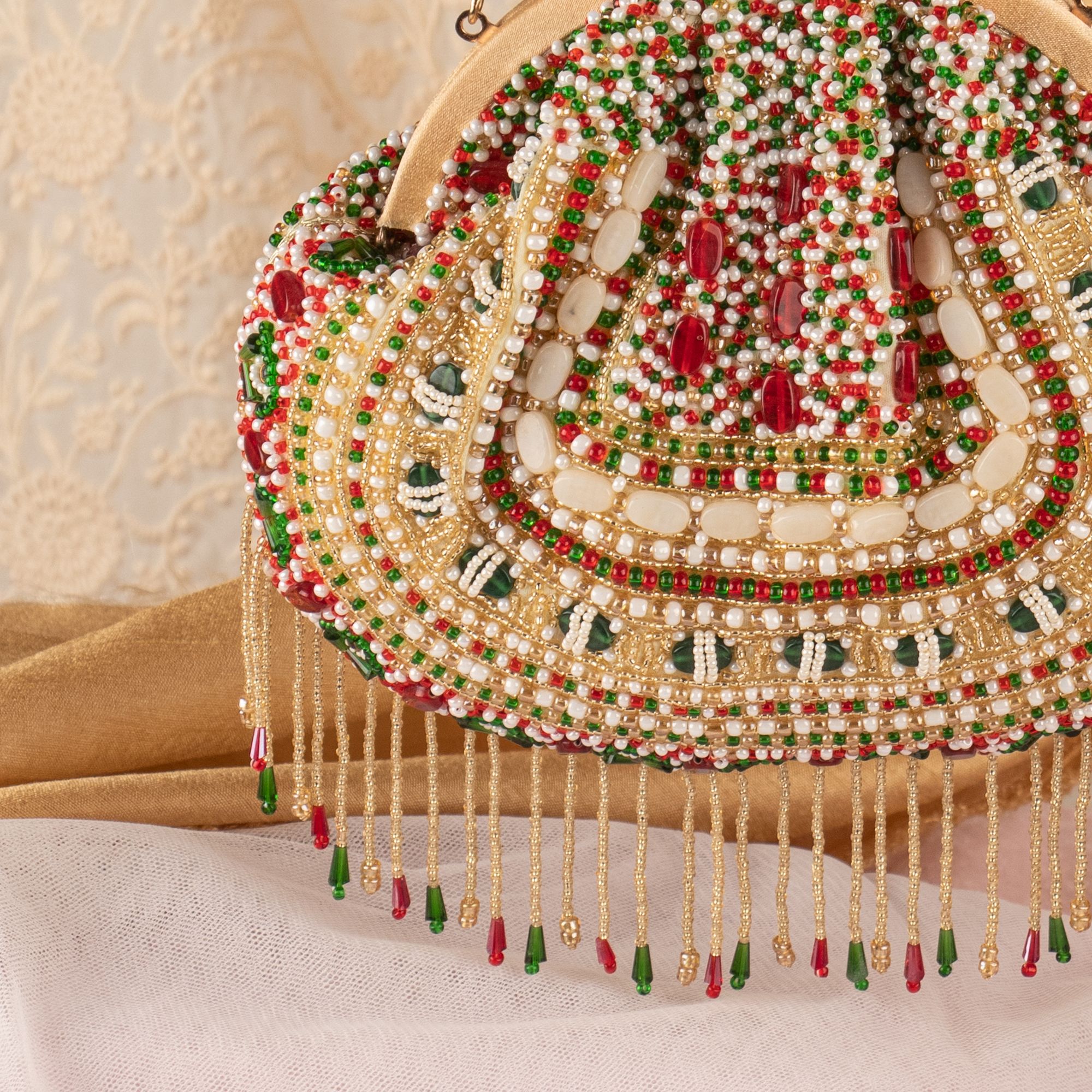 BS GLOD MULTI STONE SOFT POUCH beautifully handcrafted woman