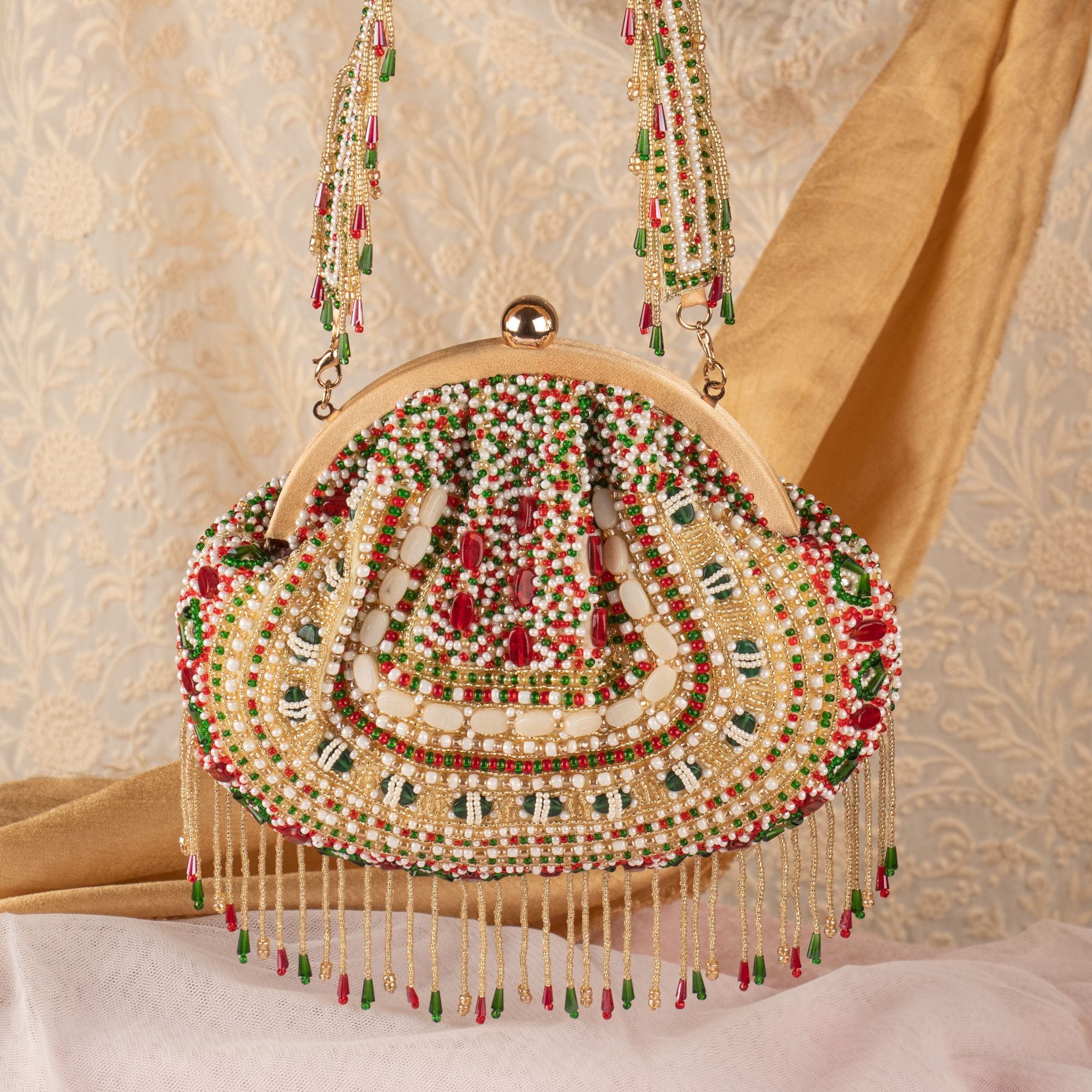 Bs Multi Stone Soft Pouch Beautifully Handcrafted Woman Formal Clutch Purse, Hand Beaded Luxury Wedding Clutch, Designer Evening Purse, Bridesmaid