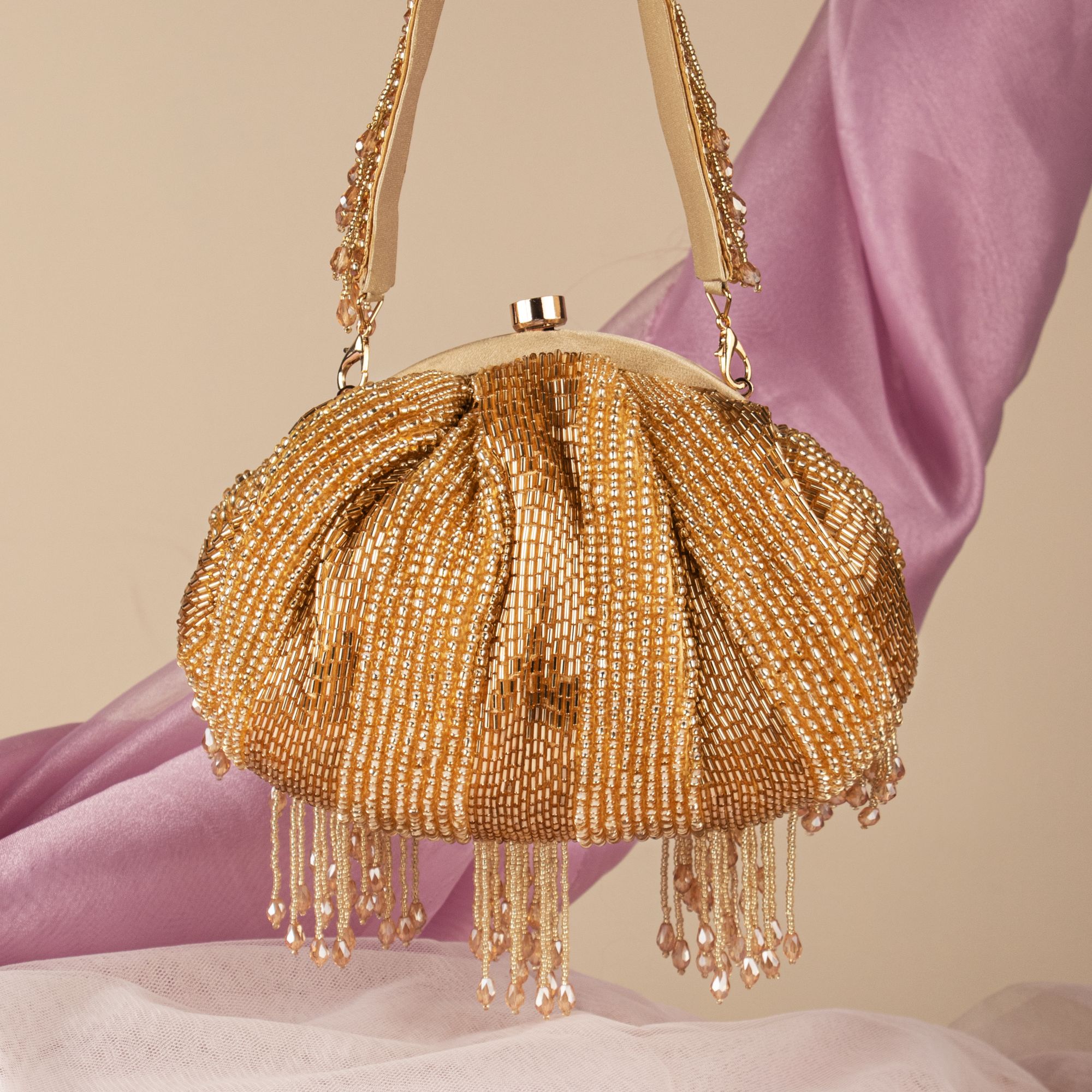 Bs Gold Stonetube Soft Pouch Ovel Shape beautifully handcrafted