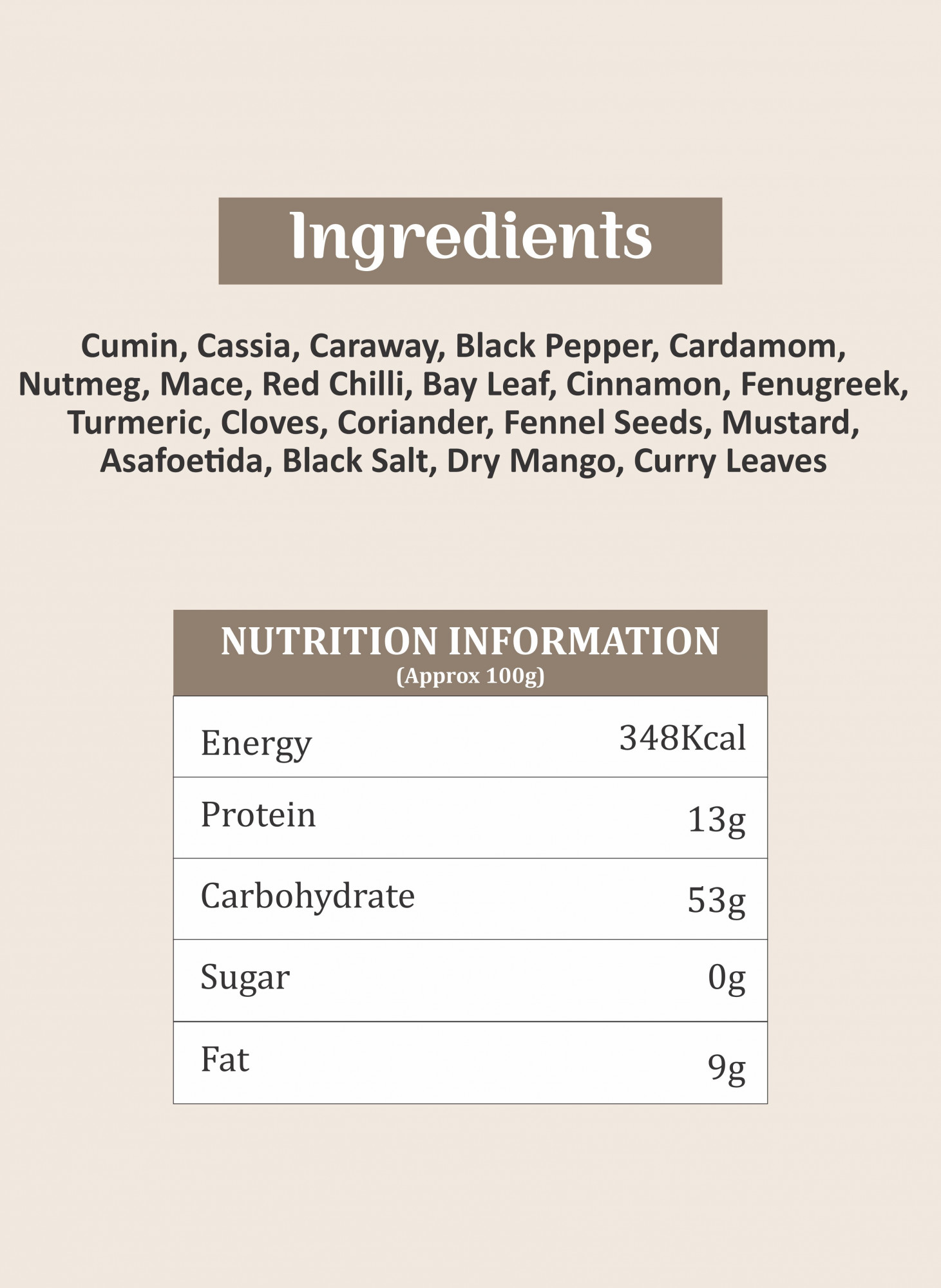 Shyam tawa Fry Sabji masala