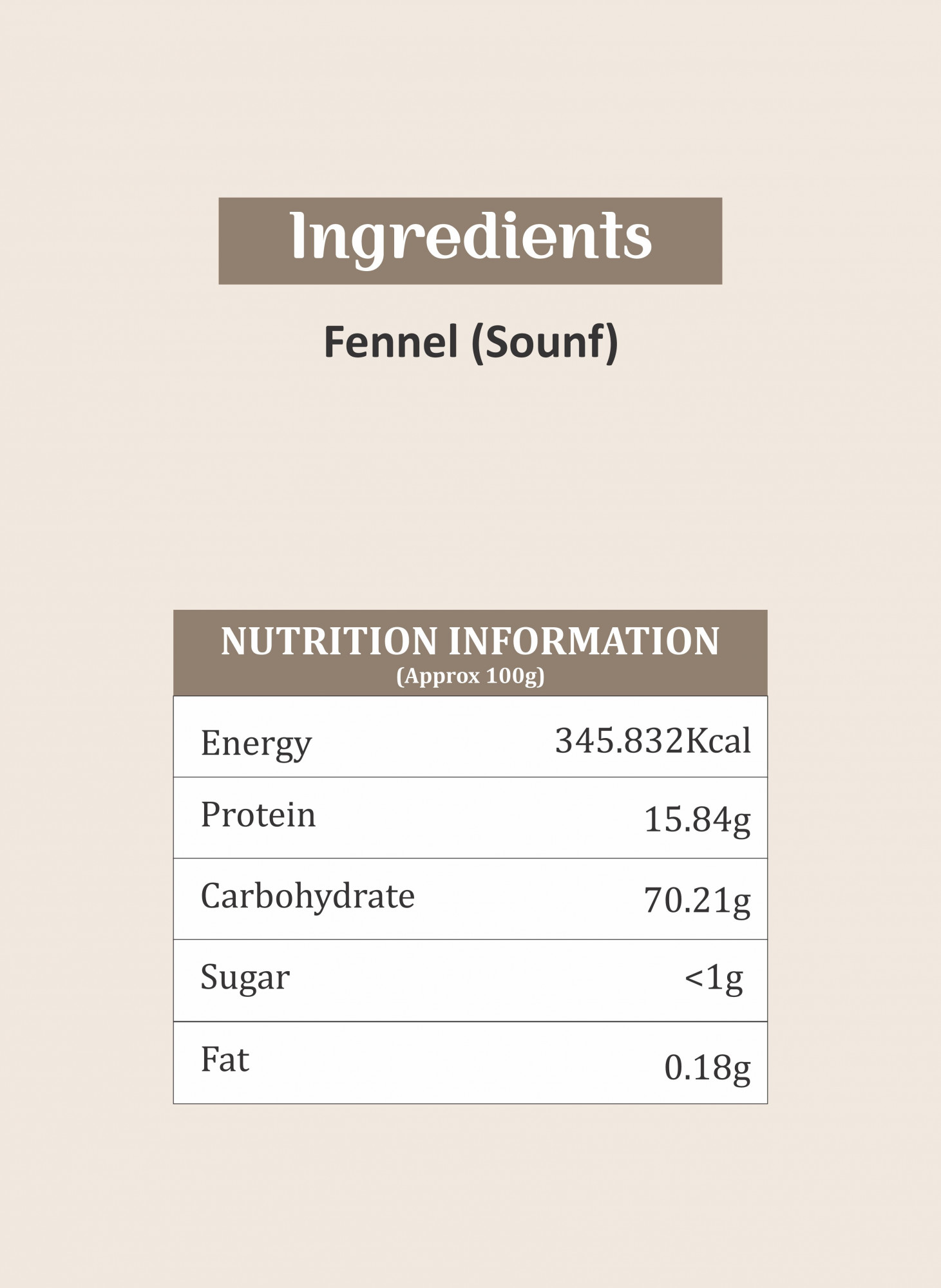 Shyam Fennel Big Whole