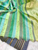 Linen Silk Scalloped Border Saree With Swarovski Crystal Work
