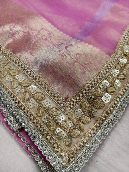 Jahnvi Mam Inspired Banarasi Tissue Silk Saree with Sequence Lace