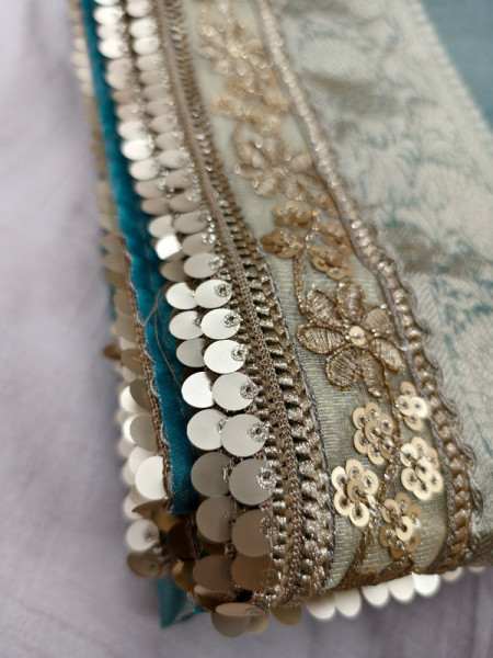 Jahnvi Mam Inspired Banarasi Tissue Silk Saree with Sequence Lace