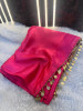 Satin Silk Dual Tone Saree With Designer Pallu Lace