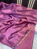 Satin Silk Dual Tone Saree With Designer Pallu Lace