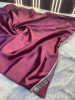 Satin Silk Dual Tone Saree With Designer Pallu Lace