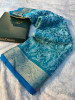 Organza Shimmer Chikankari Embroidery Saree