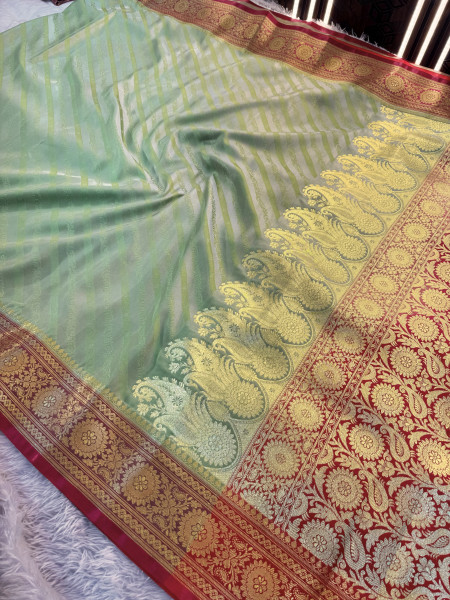 Banarasi Satin Silk Ethnic Motifs Design with Heavy Banarasi Richpallu