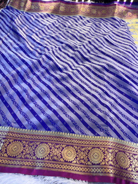 Banarasi Satin Silk Ethnic Motifs Design with Heavy Banarasi Richpallu