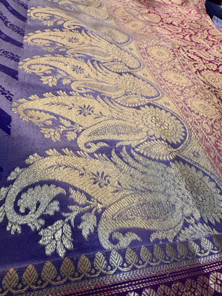 Banarasi Satin Silk Ethnic Motifs Design with Heavy Banarasi Richpallu