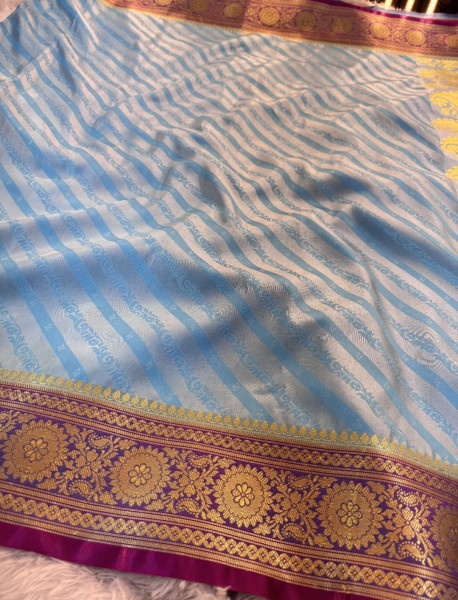 Banarasi Satin Silk Ethnic Motifs Design with Heavy Banarasi Richpallu