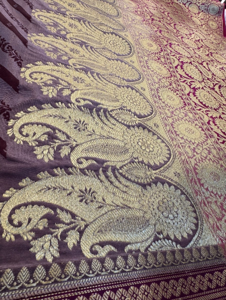 Banarasi Satin Silk Ethnic Motifs Design with Heavy Banarasi Richpallu