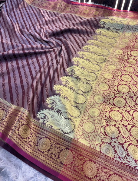 Banarasi Satin Silk Ethnic Motifs Design with Heavy Banarasi Richpallu