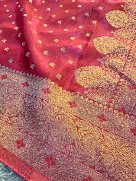 Pure Viscose Crape Silk Saree with Banarasi Zari Richpallu