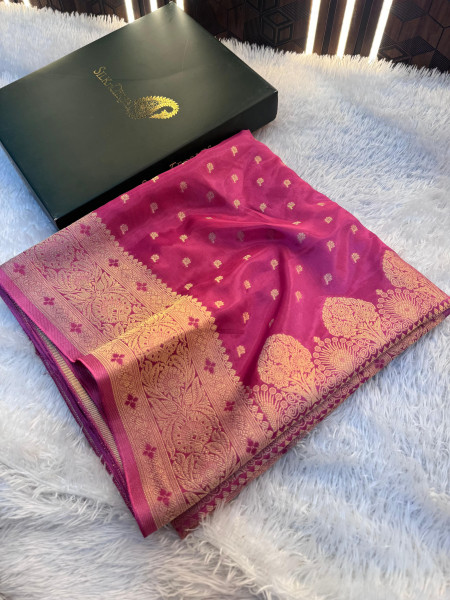 Pure Viscose Crape Silk Saree with Banarasi Zari Richpallu