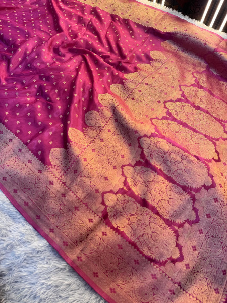 Pure Viscose Crape Silk Saree with Banarasi Zari Richpallu