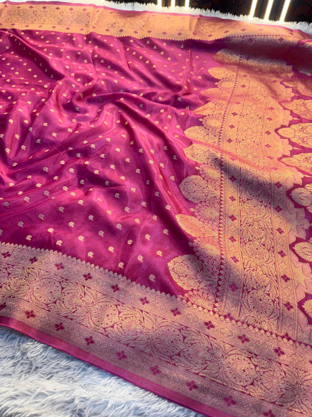 Pure Viscose Crape Silk Saree with Banarasi Zari Richpallu