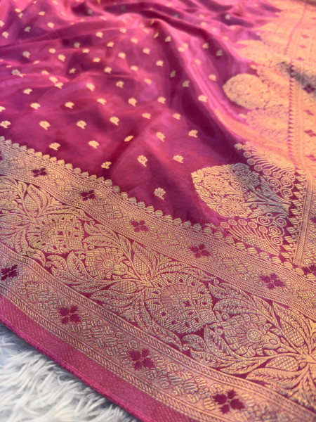 Pure Viscose Crape Silk Saree with Banarasi Zari Richpallu
