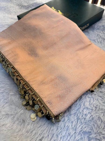 Banarasi Soft Silk Saree with Copper Zari Ethnic Motiffs