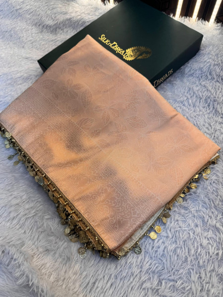 Banarasi Soft Silk Saree with Copper Zari Ethnic Motiffs