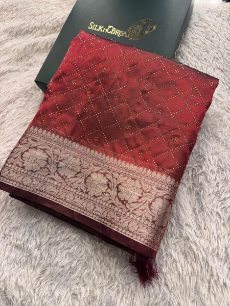 Premium Tissue Silk Saree With Swarovski Crystal Work