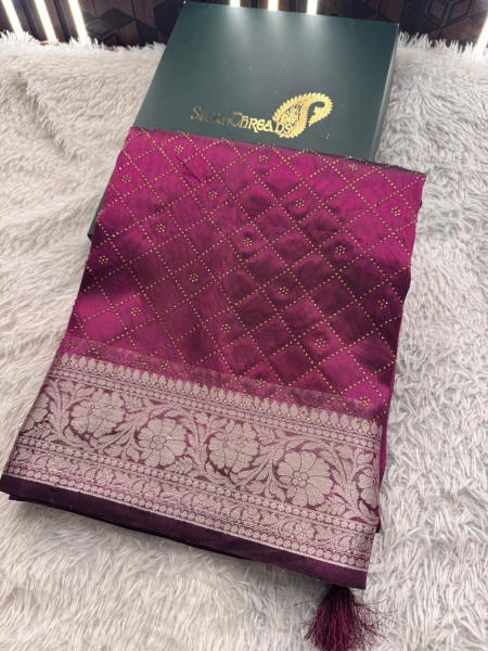 Premium Tissue Silk Saree With Swarovski Crystal Work