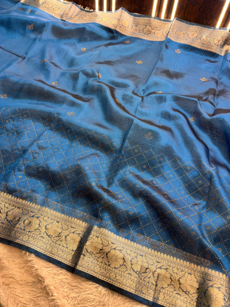 Premium Tissue Silk Saree With Swarovski Crystal Work