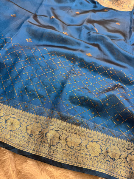 Premium Tissue Silk Saree With Swarovski Crystal Work