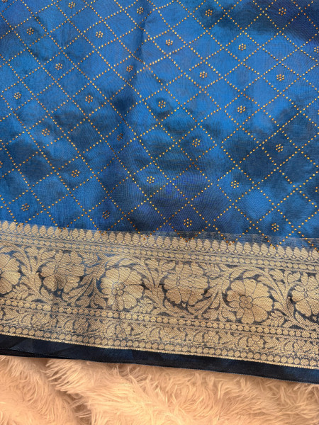 Premium Tissue Silk Saree With Swarovski Crystal Work