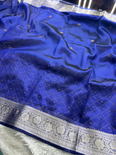 Premium Tissue Silk Saree With Swarovski Crystal Work