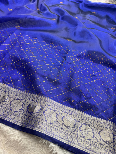 Premium Tissue Silk Saree With Swarovski Crystal Work