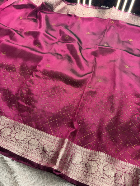 Premium Tissue Silk Saree With Swarovski Crystal Work
