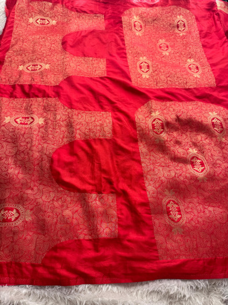 Premium Banarasi Viscose Silk Saree with Designer Pallu and Copper Zari Meena