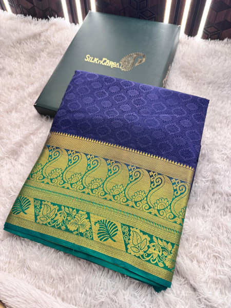 Banarasi Soft Silk Ethnic Motifs Weaving Design with Zari Border