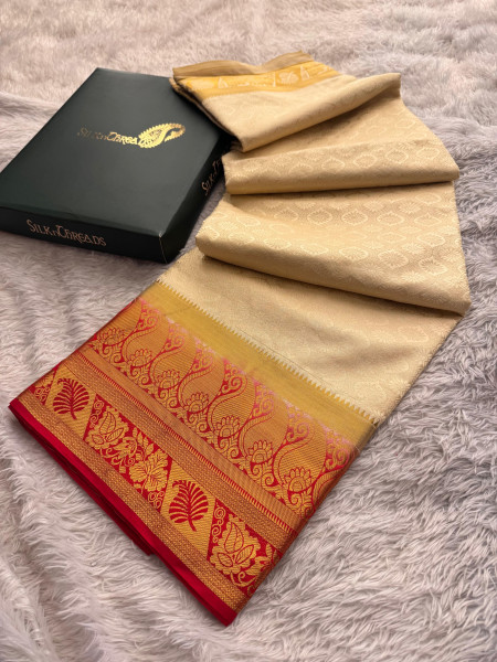 Banarasi Soft Silk Ethnic Motifs Weaving Design with Zari Border