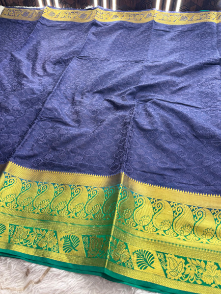 Banarasi Soft Silk Ethnic Motifs Weaving Design with Zari Border