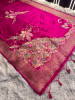 Pure Russian Viscose Silk Designer Meena Work Saree