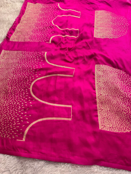 Pure Russian Viscose Silk Designer Meena Work Saree