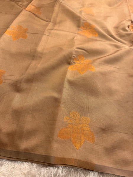 Banarasi Soft Silk Copper Zari Ethnic Motif Saree
