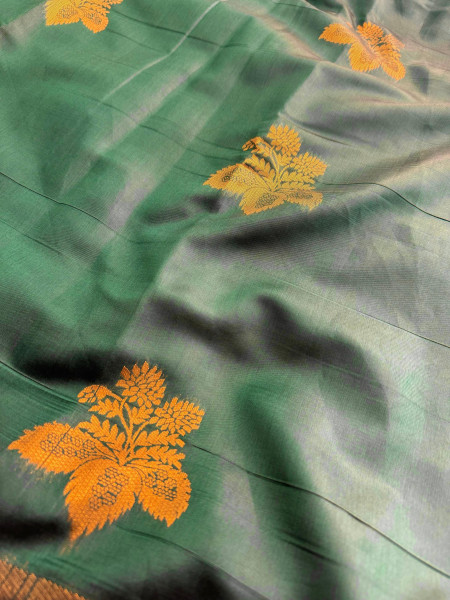 Banarasi Soft Silk Copper Zari Ethnic Motif Saree