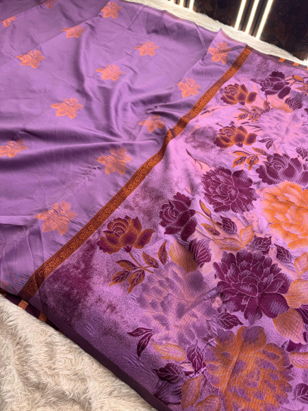 Banarasi Soft Silk Copper Zari Ethnic Motif Saree