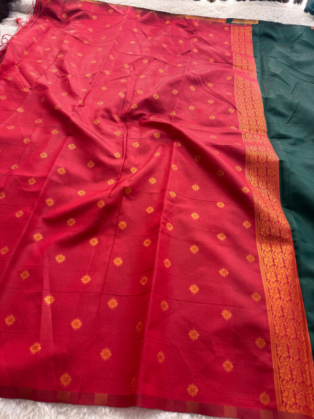 Banarasi Soft Silk Copper Zari Ethnic Motif Saree