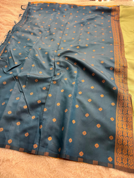 Banarasi Soft Silk Copper Zari Ethnic Motif Saree